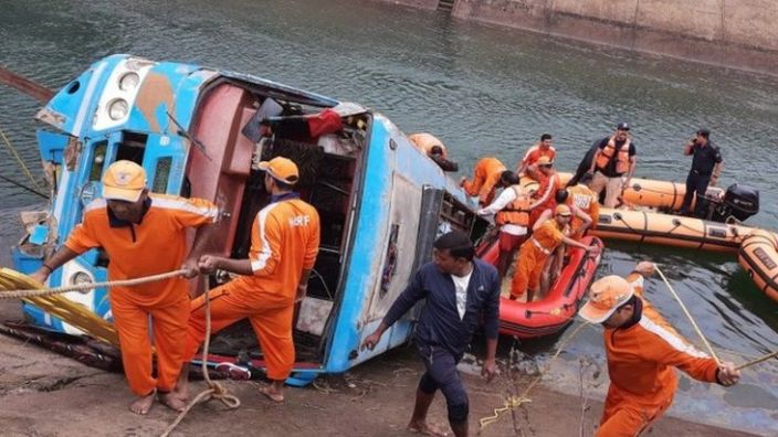  Madhya Pradesh accident: Dozens dead as bus plunges into canal in India